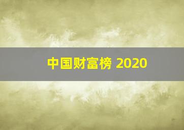 中国财富榜 2020